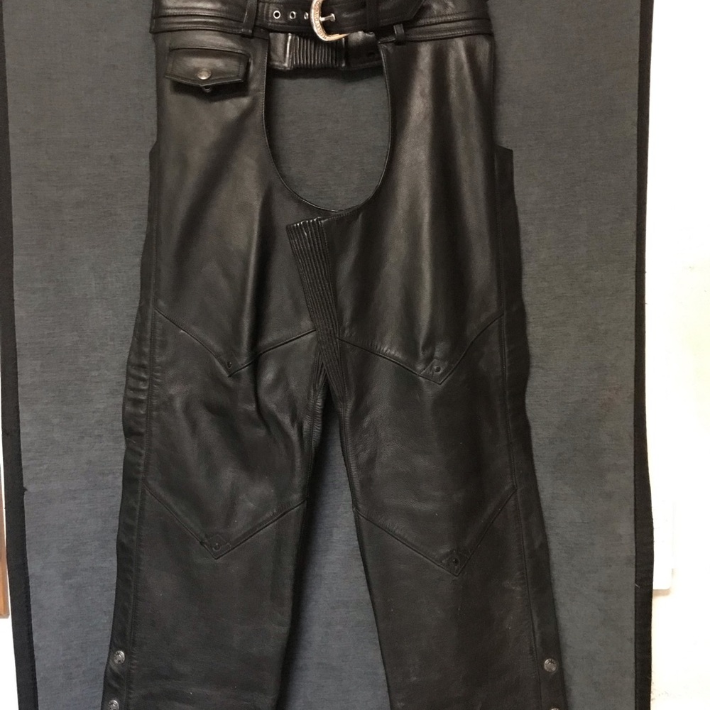 Men's Harley Davidson black leather Chaps